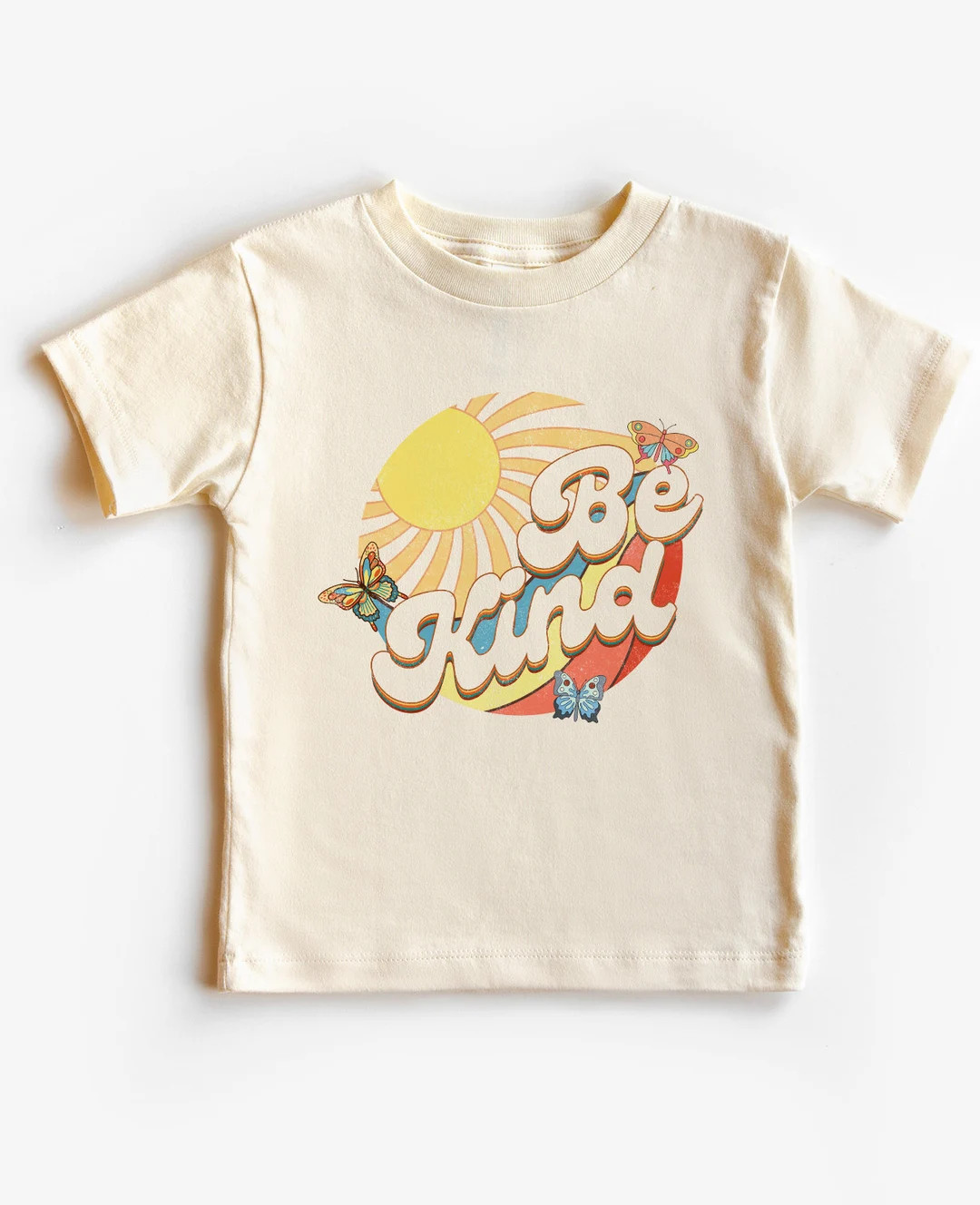 Toddler T-shirt Be Kind With Floral Bee Kids Retro Tshirt Retro Natural Infant, Toddler & Youth T... | Etsy (US)