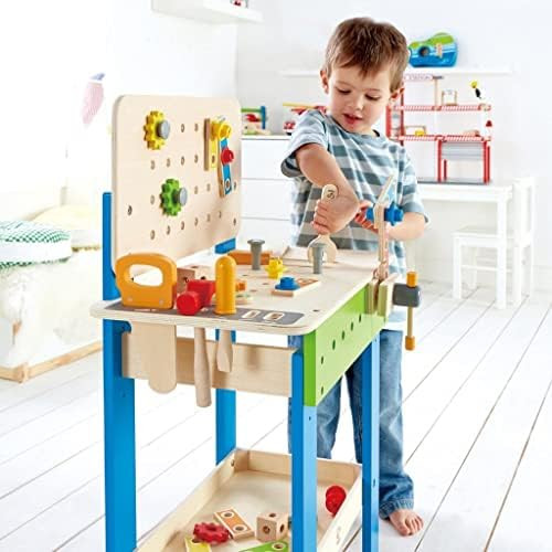 Master Workbench by Hape | Award Winning Kid's Wooden Tool Bench Toy Pretend Play Creative Buildi... | Amazon (US)