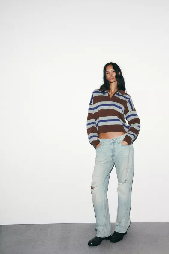 STRIPED POLO SWEATER | Zara US