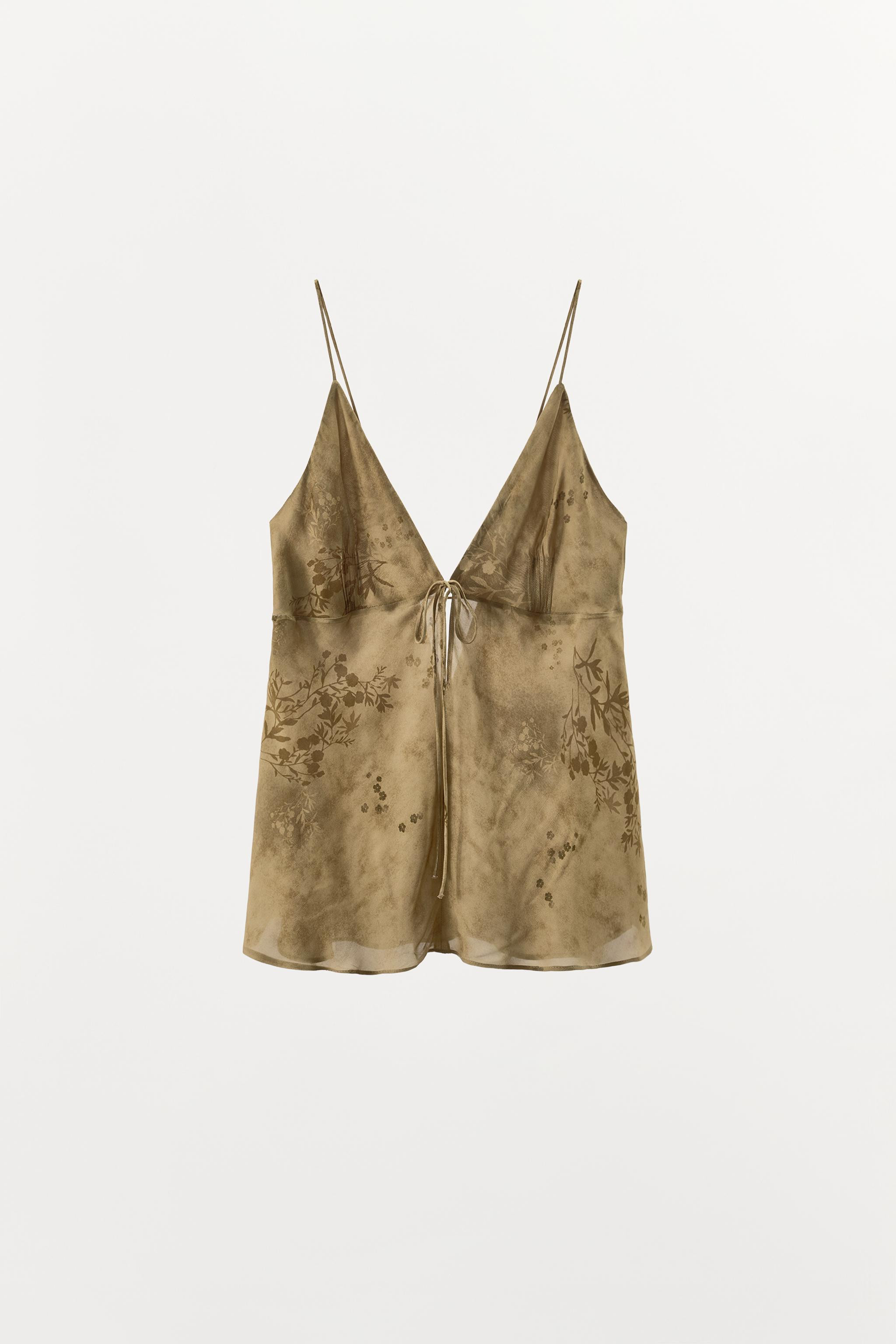 TOP À BRETELLES IMPRIMÉ | Zara FR