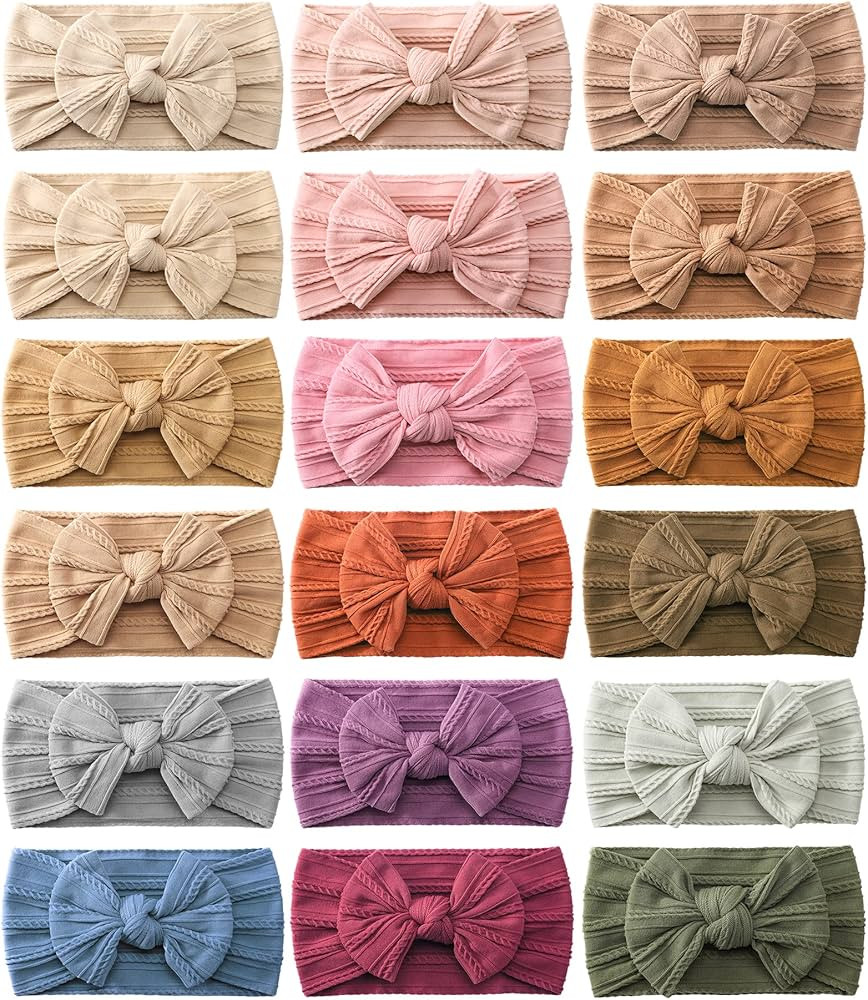 jollybows 18pcs Baby Nylon Headbands Hair Bow Elastics Hairbands Hair Accessories for Baby Girls ... | Amazon (US)