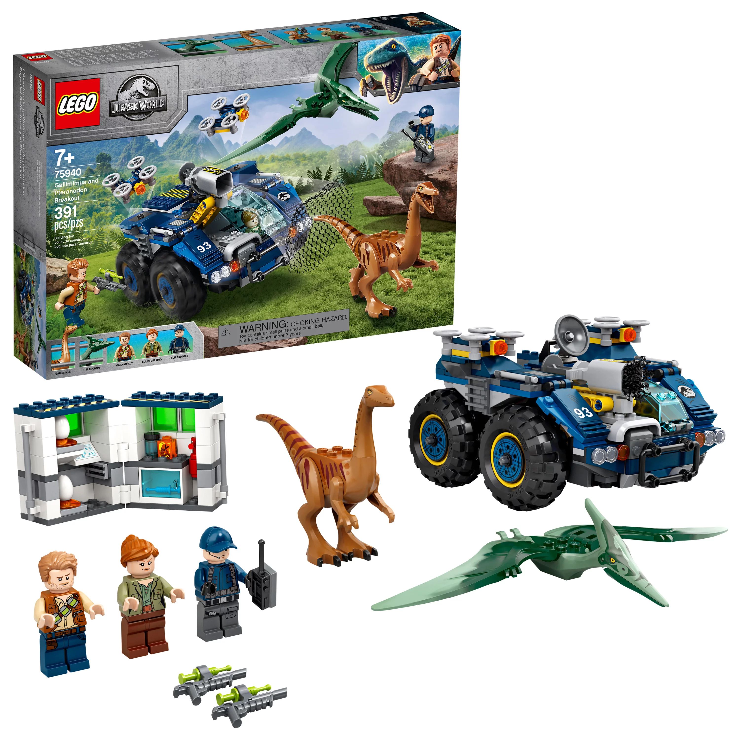 LEGO Jurassic World Gallimimus and Pteranodon Breakout 75940 Fun Dinosaur Toy for Kids (391 Pieces) | Walmart (US)