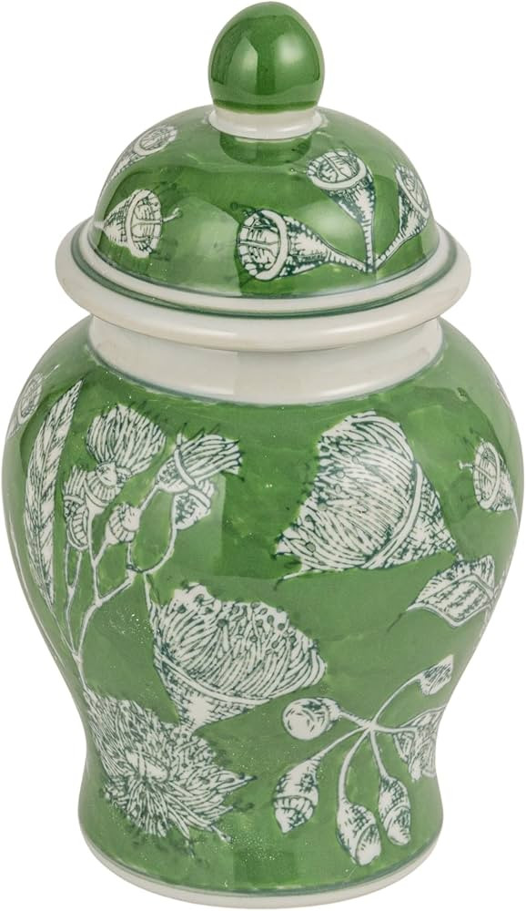 Creative Co-Op Decorative Ceramic Ginger Jar with Domed Lid, Green | Amazon (US)