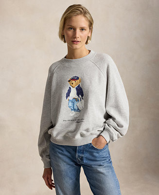 Women's Polo Bear Lightweight Fleece Crewneck | Macy's