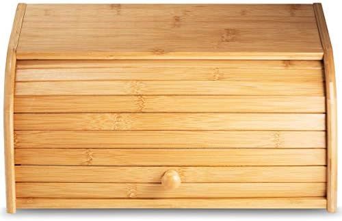 Klee Large Bamboo Bread Box, Roll Top, Fully Assembled | Amazon (US)