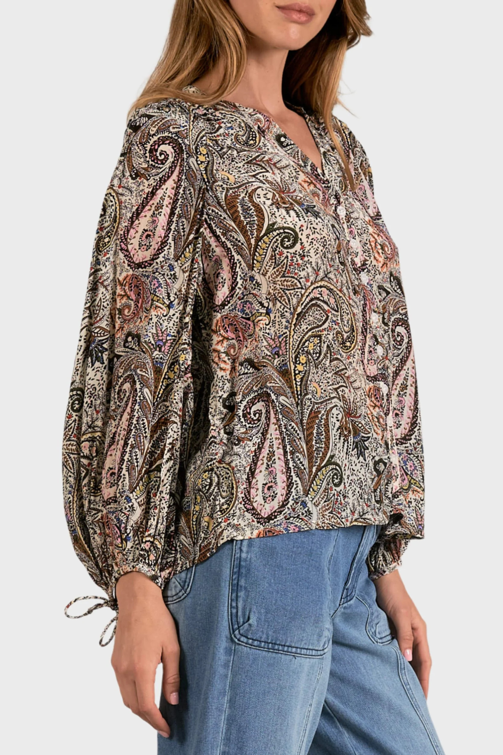 Elan Paisley Boho Blouse | Gibson