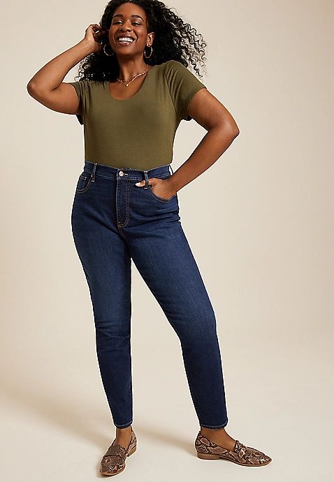 Plus Size m jeans by maurices™ Dark High Rise Sculpt Skinny Jean | Maurices