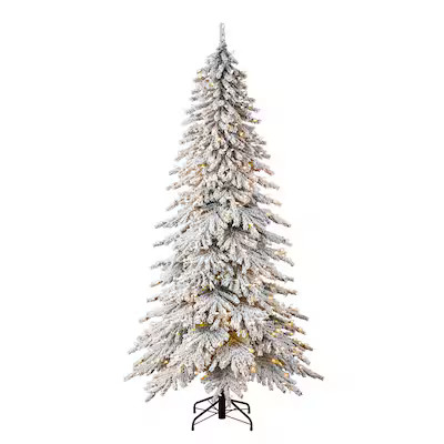 Tree Classics by Balsam Hill 7.5-ft Snowy Pine Pre-lit LED Artificial Christmas Tree | Lowe's