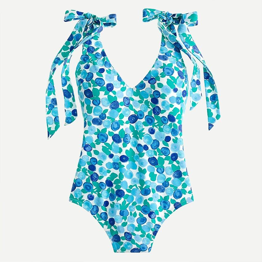 Eco bow one-piece in blueberry floral | J.Crew US