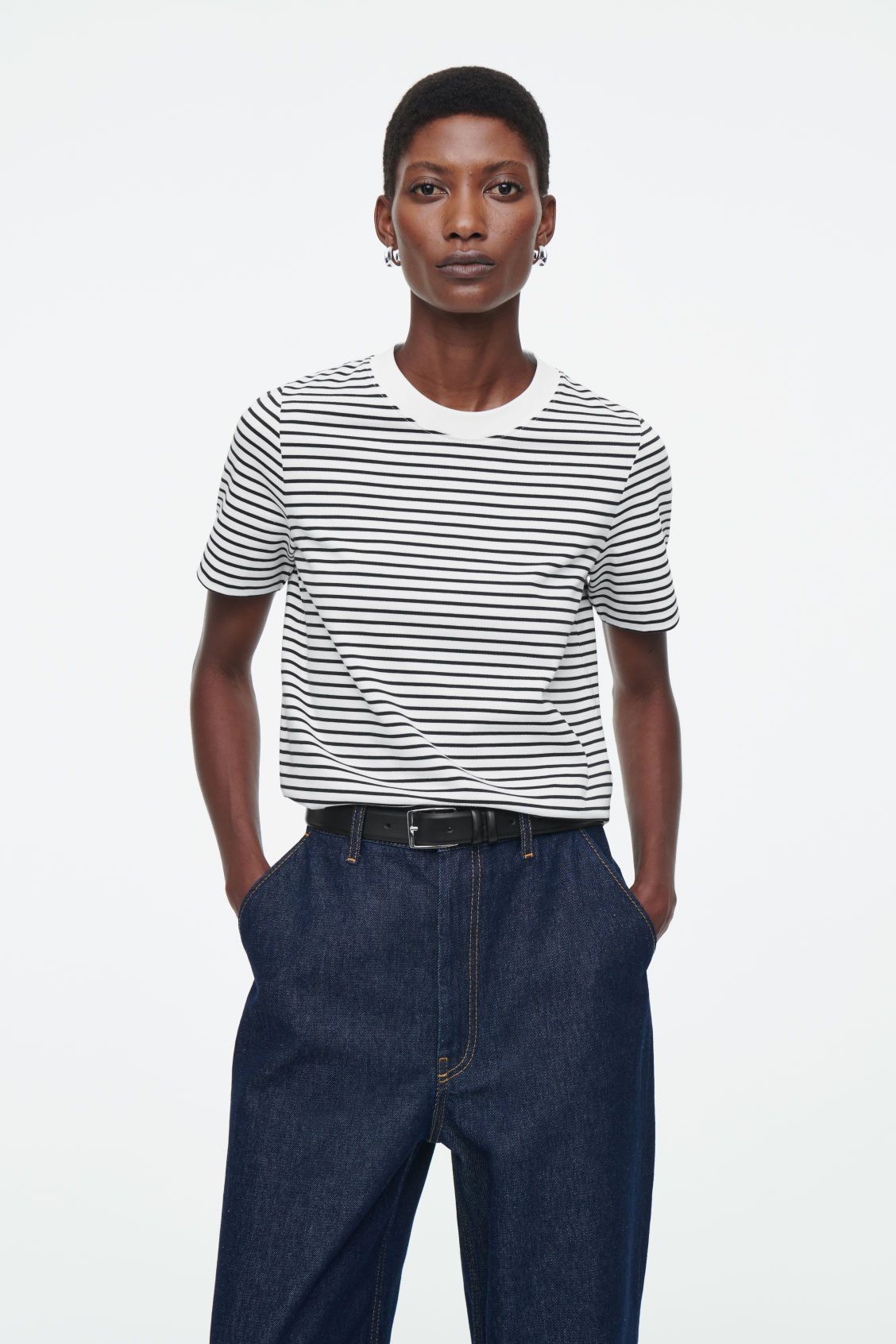 CLEAN CUT T-SHIRT - Off-white / black - T-shirts - COS | COS (US)