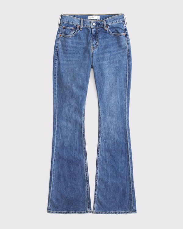 Curve Love Mid Rise Bootcut Cowboy Embroidered Jean | Abercrombie & Fitch (US)