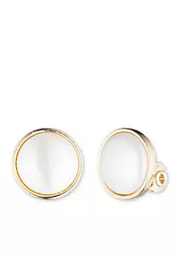 Anne Klein Gold-Tone Faux Pearl Clip Earrings | Belk