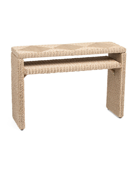 47.25x32 Wicker Console Table | TJ Maxx
