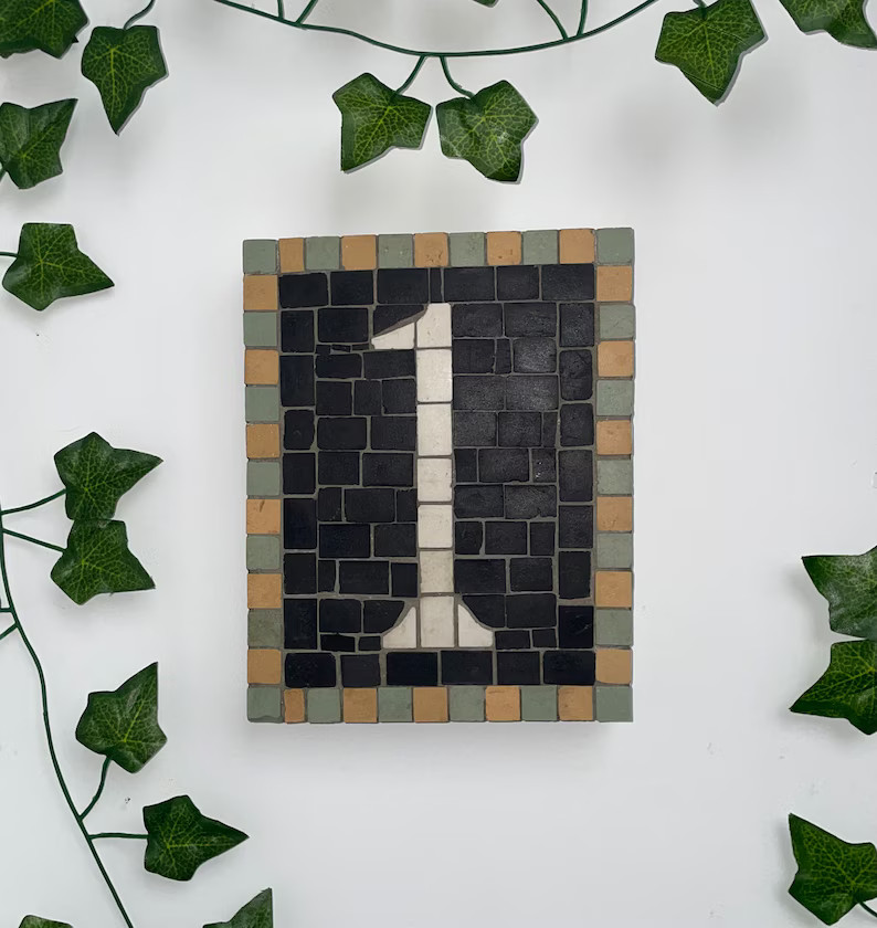 NYC SUBWAY Mosaic Number 5.5 X 8dark Background authentic ID Tablet Made to Order handmade Authen... | Etsy (US)