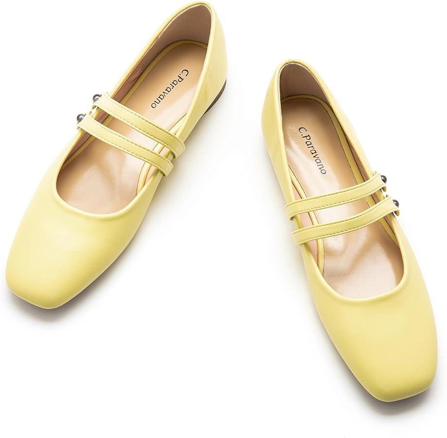 C.Paravano Women's Mary Jane Flats | Closed Toe Mary Jane Shoes for Women | Slip On Mary Janes Ba... | Amazon (US)