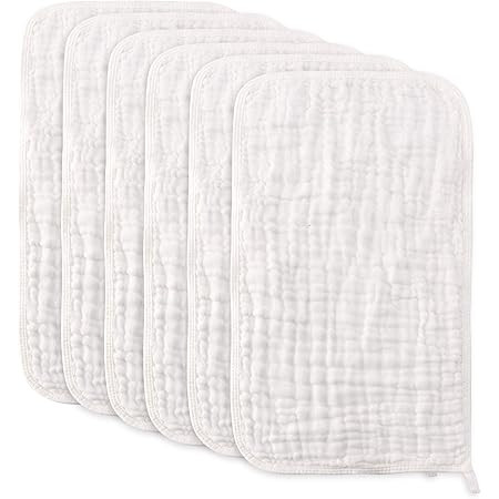 Muslin Burp Cloths 4 Pack Large 20" by 10" 100% Cotton 6 Layers Extra Absorbent and Soft by Synrr... | Amazon (US)