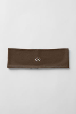 ALO | Performance Conquer Headband in Espresso Brown | Alo Yoga