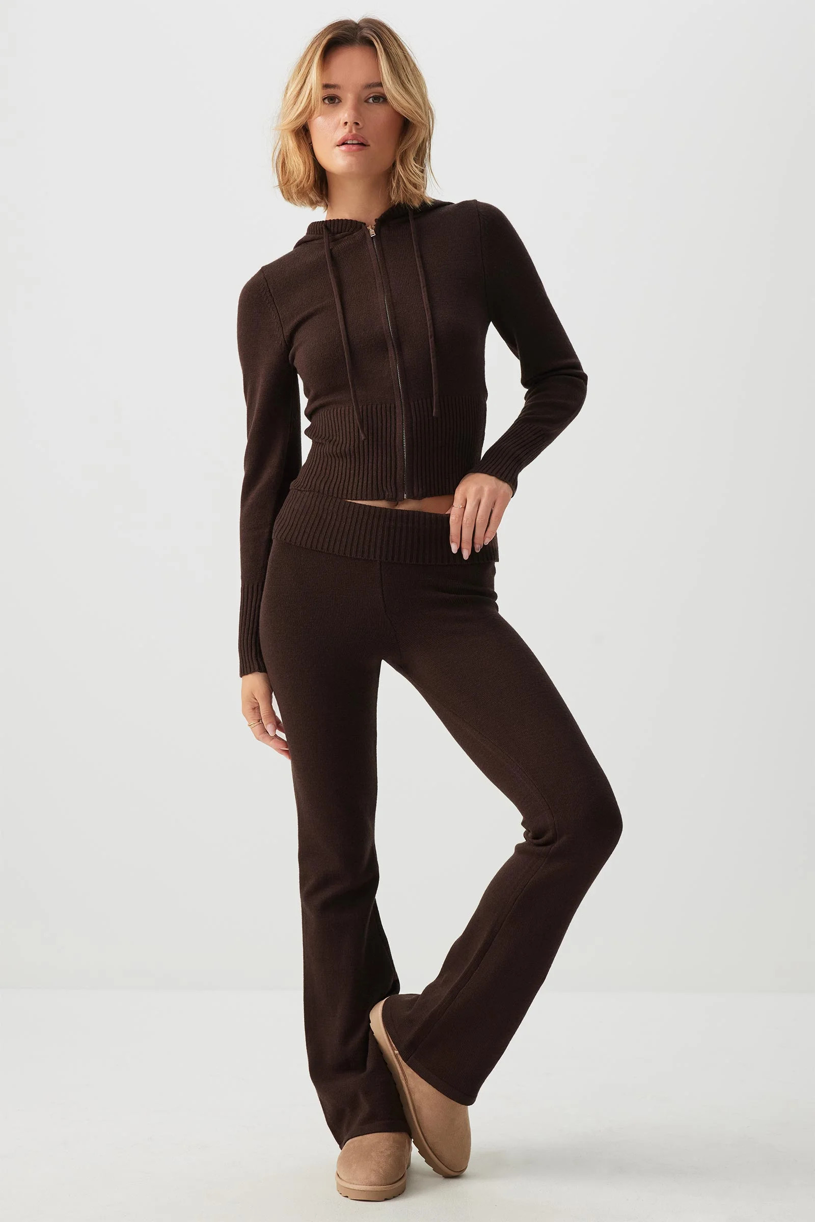 Fold Over Flare Leg Pants | Ardene