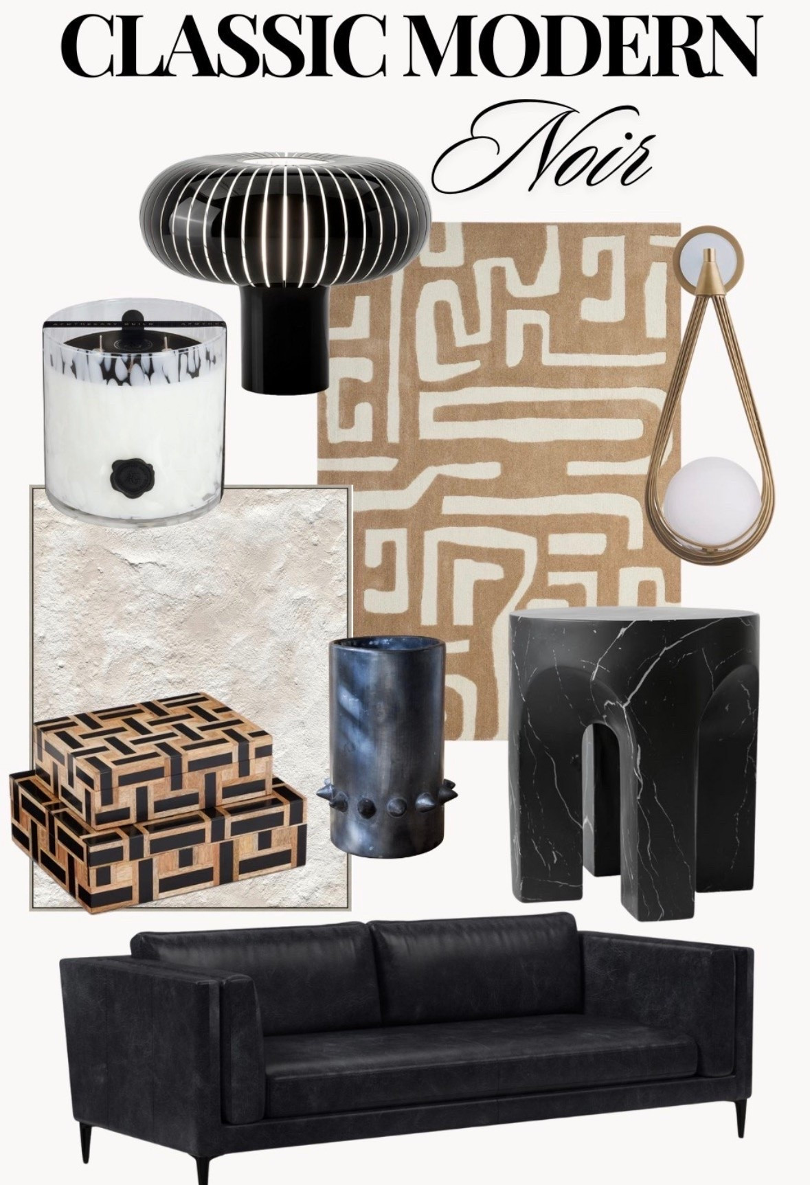 Say hello to your new obsession: Classic Modern Noir! Think sculptural silhouettes, black marble, edgy textures, and a perfect mix of warm neutrals to keep things elevated and grounded. It's modern luxury with a daring twist. If you're craving interiors that are as chic and confident as your wardrobe, this one’s for you.

#LTKHome #LTKSeasonal #LTKSaleAlert