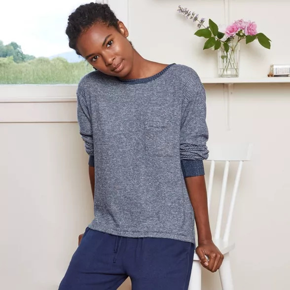 Women's Striped Perfectly Cozy Lounge Sweatshirt - Stars Above™ | Target