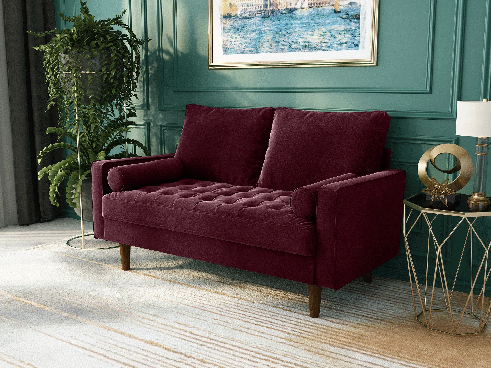 Causeuse à accoudoirs carrés de 58 po Gabrielo | Wayfair North America