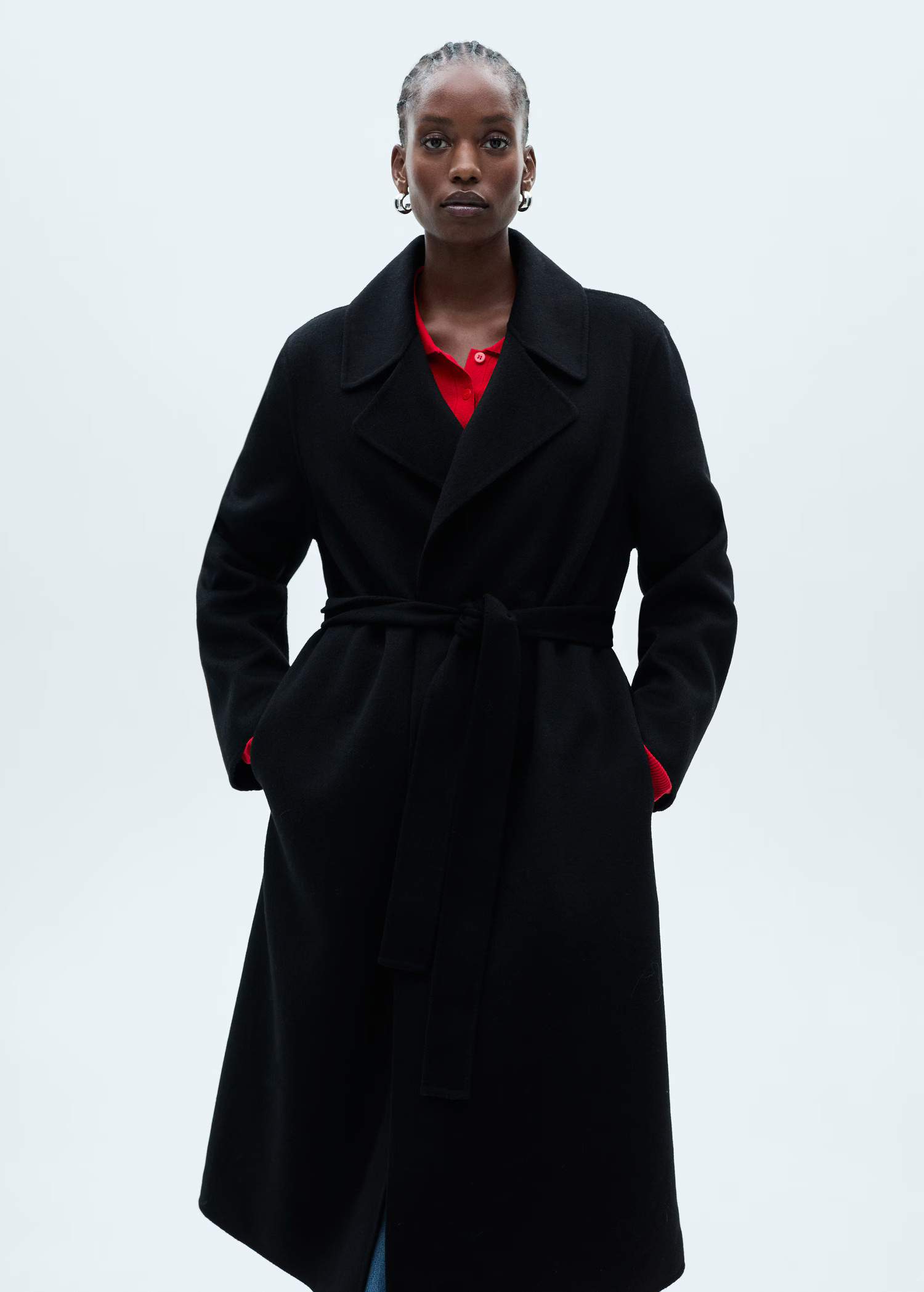 Wool coat with handmade belt - Women | MANGO USA | Mango (US/MX/AU)