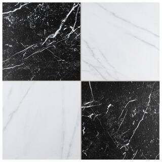 Merzoni Checker Ruzzini 9 in. x 9 in. Porcelain Floor and Wall Take Home Tile Sample | The Home Depot