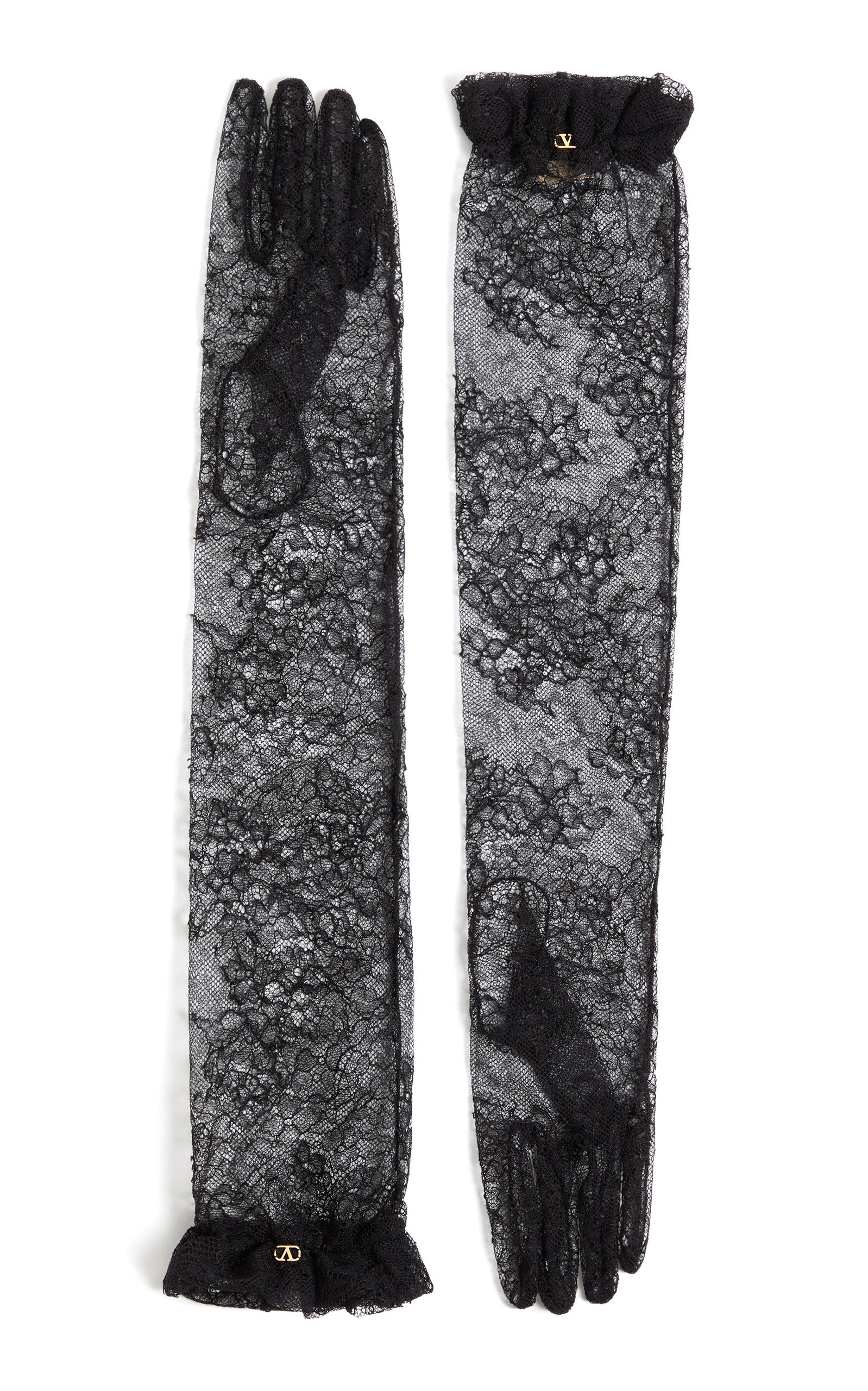 Valentino Garavani - Long Lace Gloves - Black - 8 - Moda Operandi | Moda Operandi (Global)