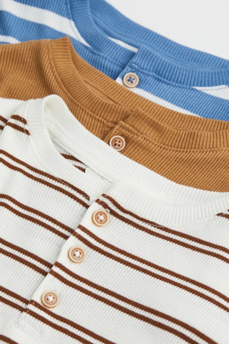 3-pack cotton Henley Shirts | H&M (US + CA)