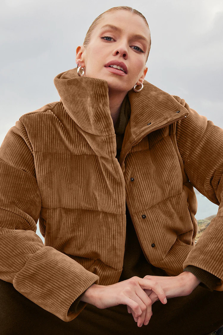 Ribbed Velour Gold Rush Puffer | Alo Yoga (US)