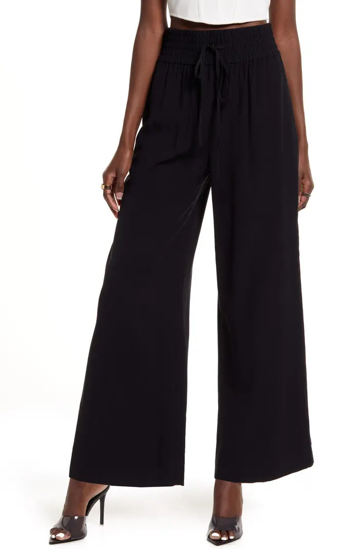 Open Edit Drawstring Wide Leg Pants | Nordstrom | Nordstrom