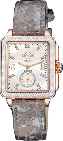 GEVRIL Bari Swiss Quartz Diamond Watch, 37mm | Nordstromrack | Nordstrom Rack