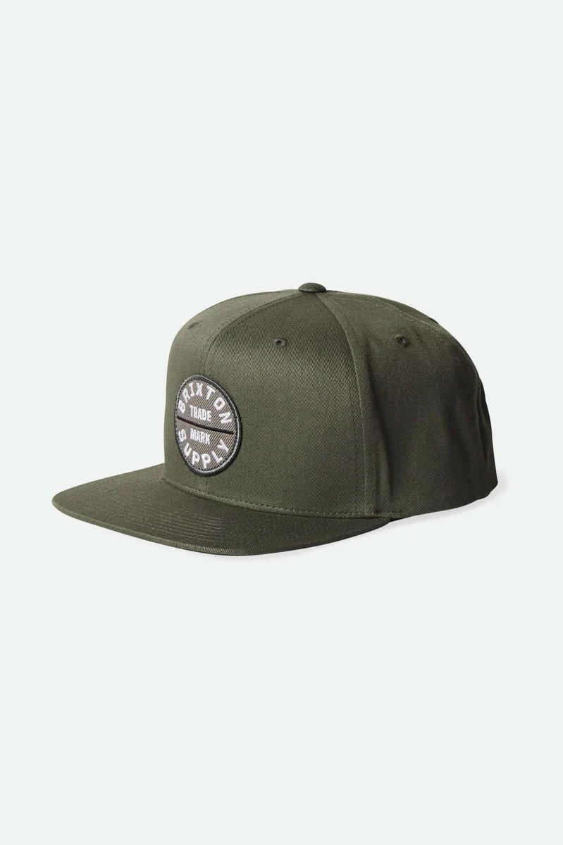Brixton Unisex Oath III Snapback in color Dark Vetiver | Brixton