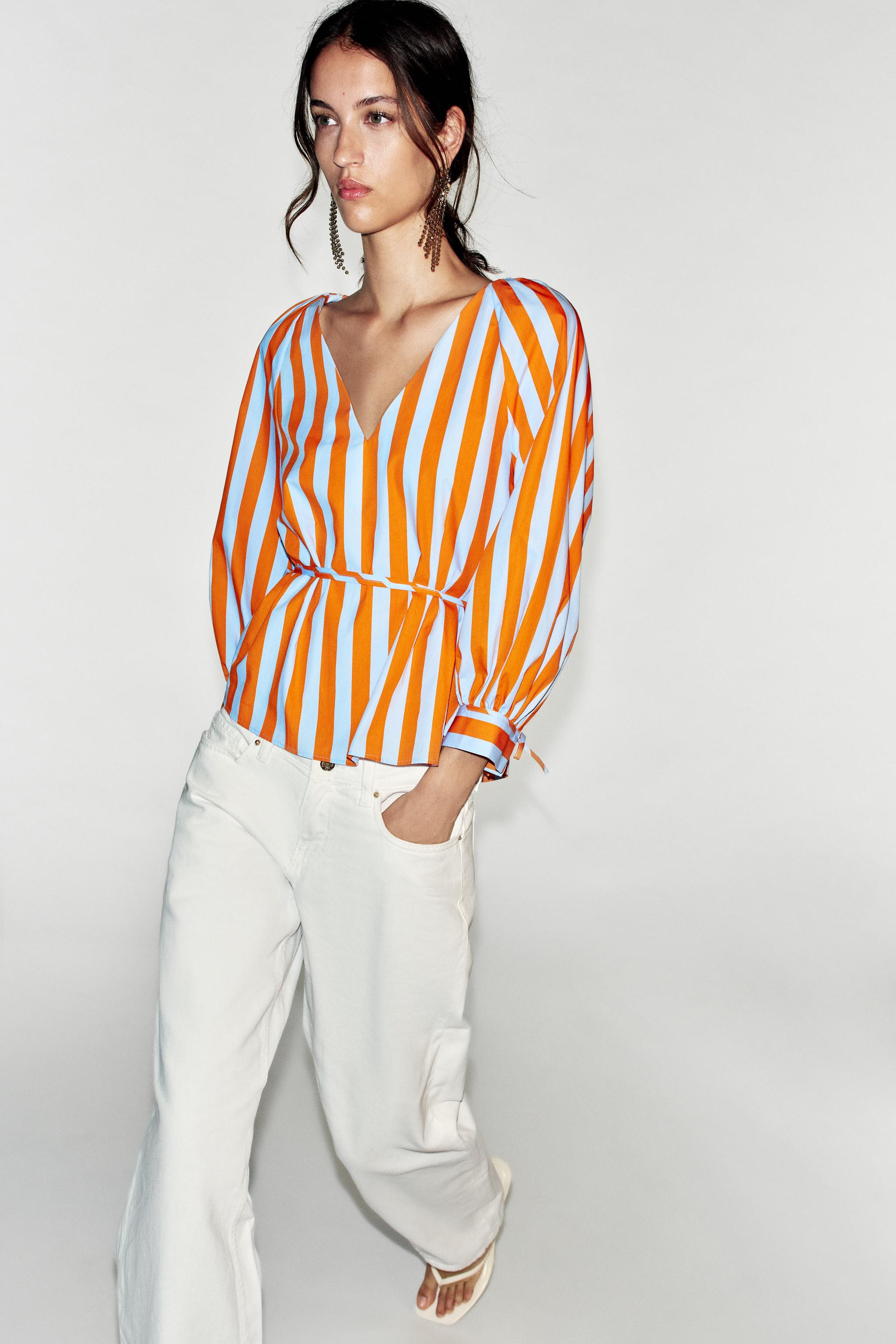 STRIPED SHIRT WITH SLIM BELT | Zara US