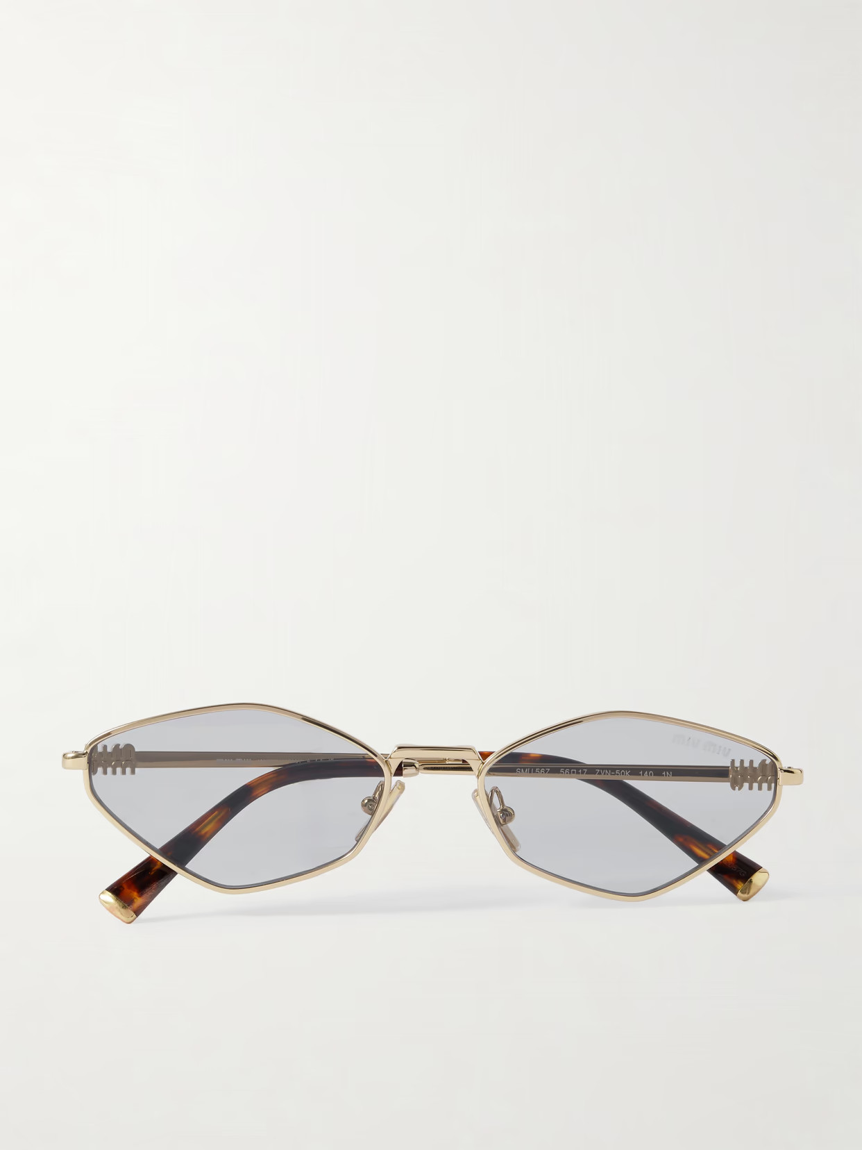 Miu Miu Eyewear - Hexagon-frame Gold-tone Sunglasses - One size | NET-A-PORTER (UK & EU)