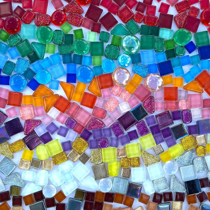 LITMIND 1.1LB Assorted Colors Irregular Crystal Glass Mosaic Tiles - Perfect for Art Crafts, Mosa... | Amazon (US)