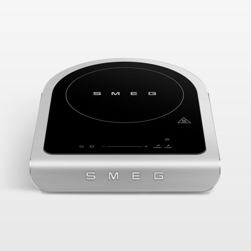 SMEG Matte White Portable Induction Cooker | Crate & Barrel | Crate & Barrel