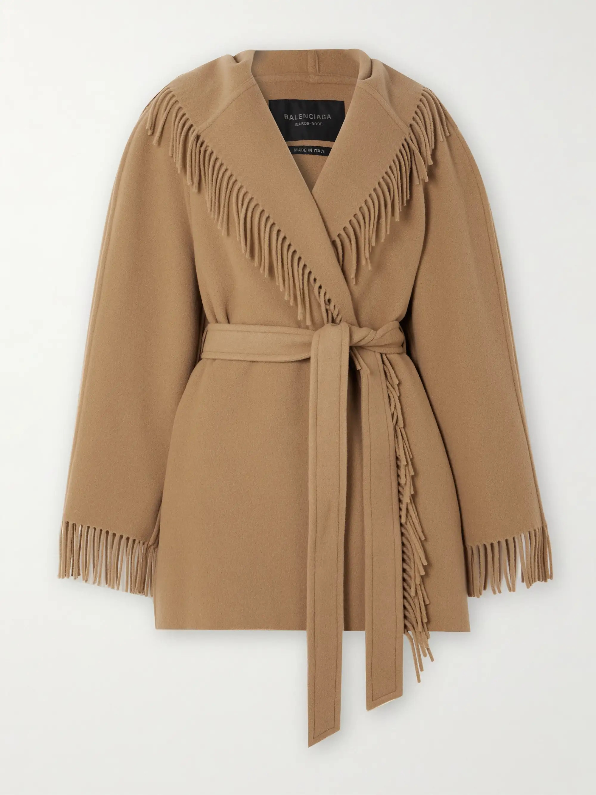Belted fringed wool jacket | NET-A-PORTER (US)