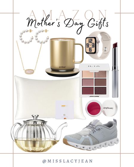 Amazon Mother’s Day gifts include tea kettle, on cloud shoes, goop cream blush, eye palette, lipstick, Apple Watch, ember mug, silk pillowcase, necklace, earrings.

Mother’s Day gift, gift guide, gifts for mom, gifts for her, Amazon finds

#LTKfindsunder100 #LTKbeauty #LTKGiftGuide