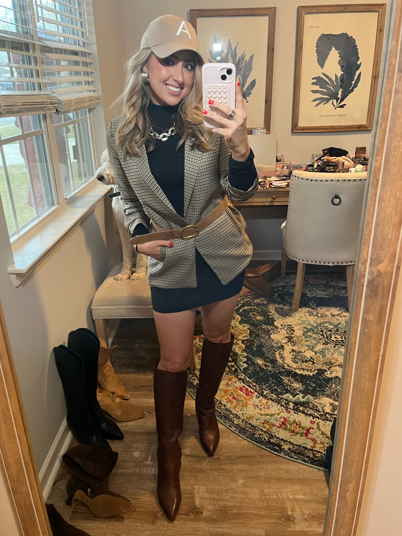 OOTD! 
Skims dress size medium 
Blazer size small. 
Dolce vita boots. TTS. Size 8  

#LTKShoeCrush #LTKCyberWeek #LTKSeasonal