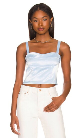 Tiana Bustier Top in Blue | Revolve Clothing (Global)