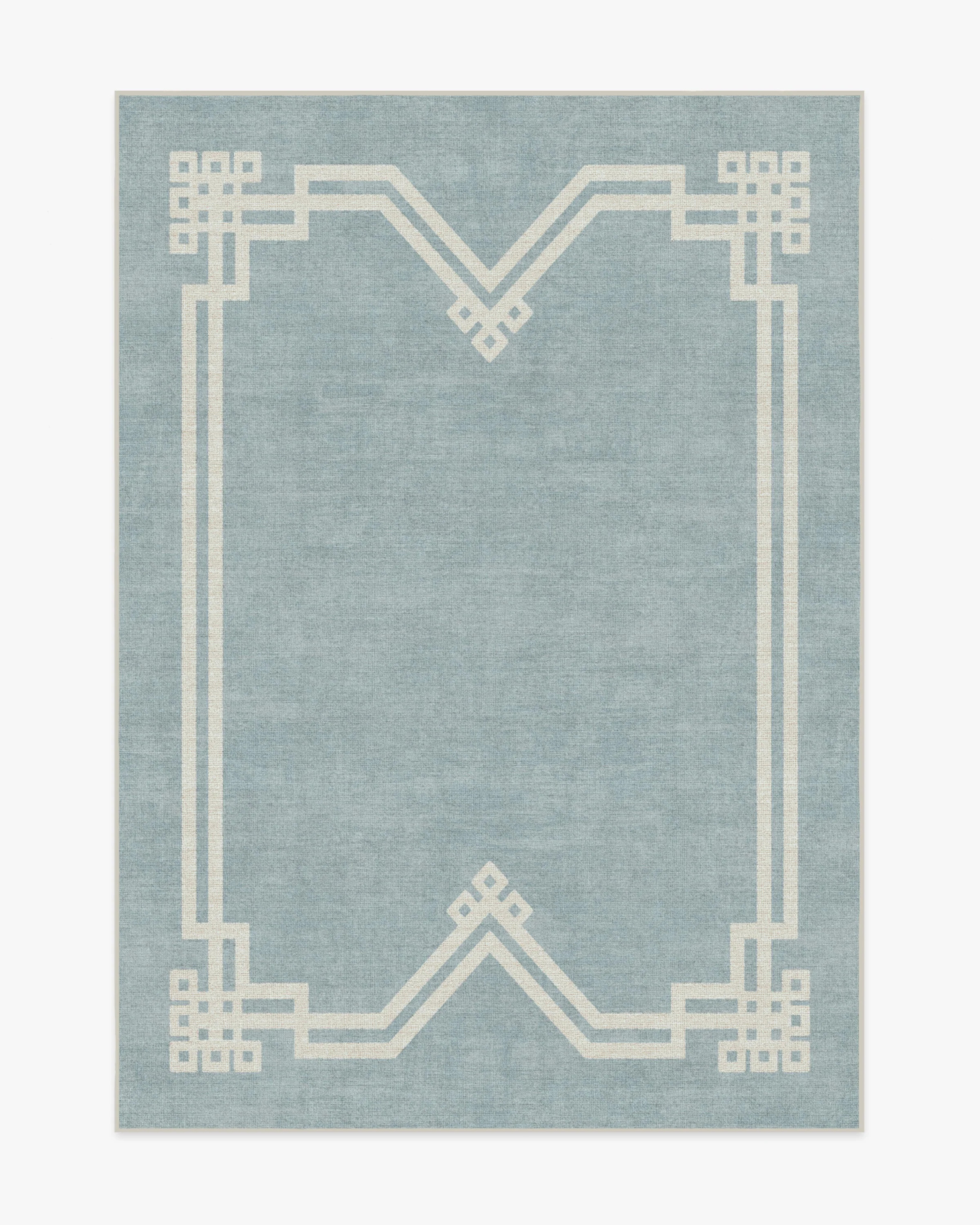 Chrysler Border Chambray Blue Rug | Ruggable