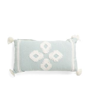 14x26 Palisades Embroidered Tassel Pillow | TJ Maxx