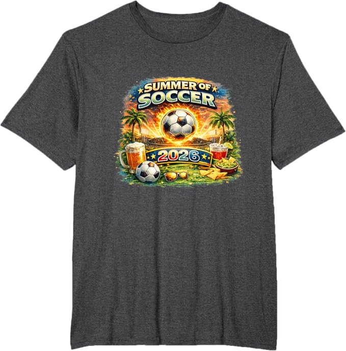 Summer of Soccer 2026 Fan Football Game Day Tropical T-Shirt | Amazon (US)