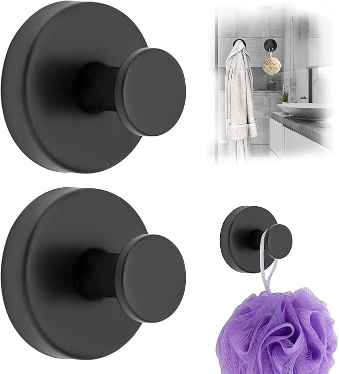 2 PCS Suction Cup Hooks for Shower, 15 lbs (max) Removable Towel Hooks for Bathroom Window Glass ... | Amazon (US)