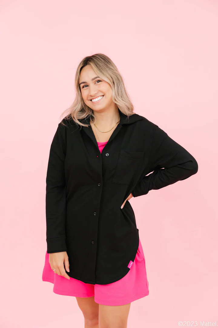 Everyday Button Up Shirt in Midnight Black | SMASH+TESS CA