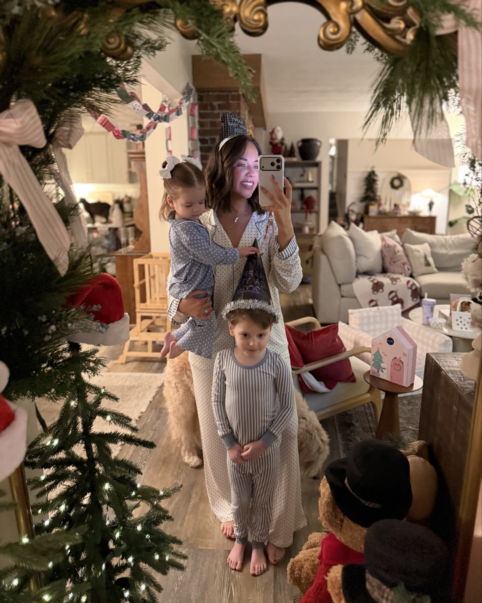 Our matching pajamas! 🩵🤍 stripes and polka dots for all three of us and I looove them 😭😭🥹 Evelyn’s in a 12/18m, Ollie’s in the 5/6 and I’m in a medium!

Caden Lane PJs, bamboo pajamas, family matching pajamas, polka dots, stripes,  our and white 

#LTKKids #LTKFindsUnder100