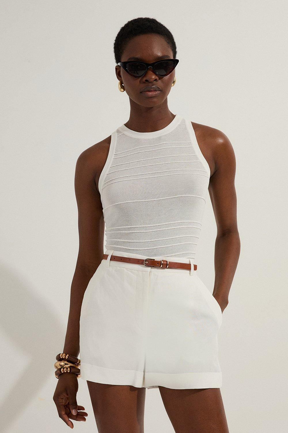 Premium Tailored Linen Short | Karen Millen | Karen Millen UK + IE + DE + NL