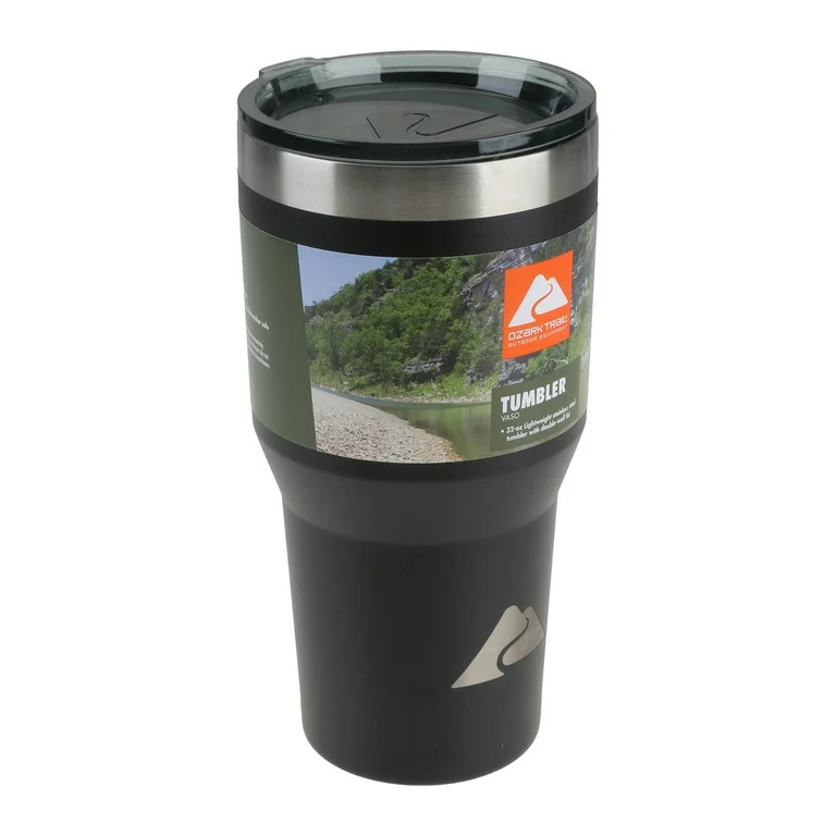 Ozark Trail Double Wall Vacuum Sealed Stainless Steel Tumbler 32 Ounce, Black | Walmart (US)