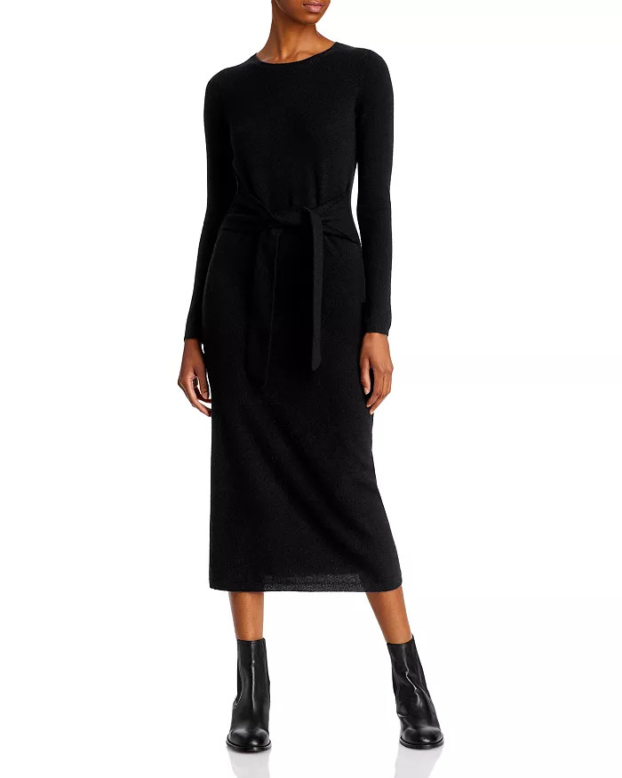 AQUA Tie Waist Cashmere Midi Dress - 100% Exclusive Back to Results -  Women - Bloomingdale's | Bloomingdale's (US)